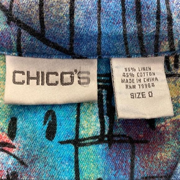 Chico’s Linen Cotton Blend Abstract City Jacket Shacket - Picture 11 of 13